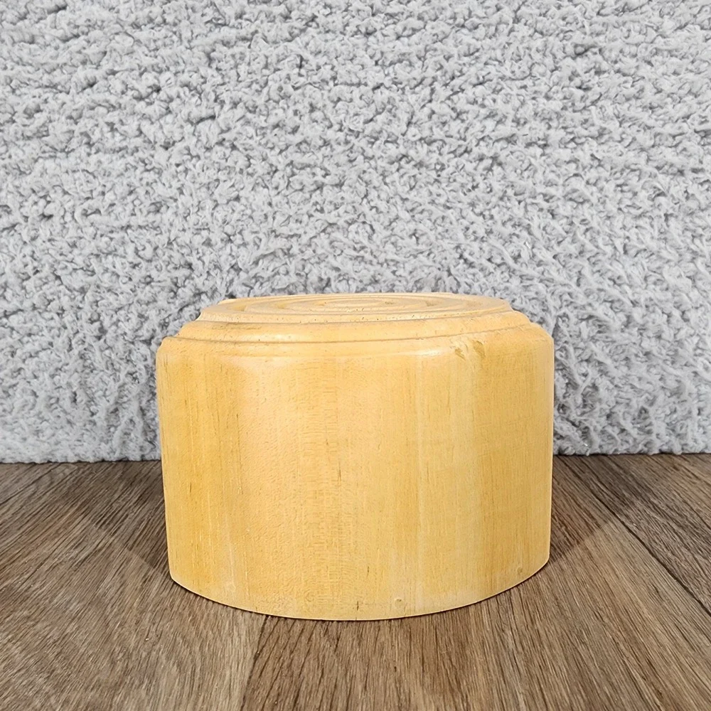 Kamenstein‎ Natural Wood Coaster Set with Caddy 6 Piece Round Concentric Rings
